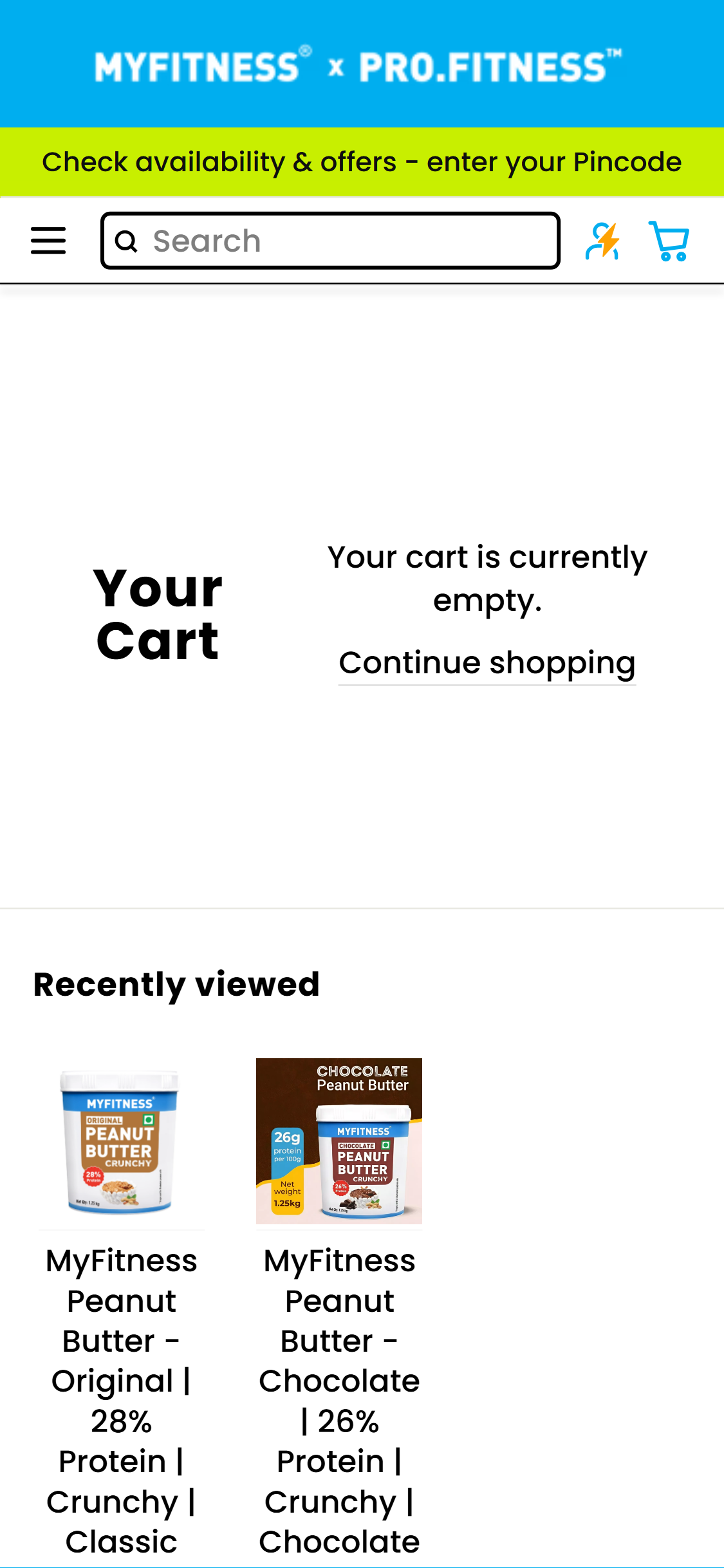 MyFitness â€” Cart with 'Frequently Added' Cross-Sell