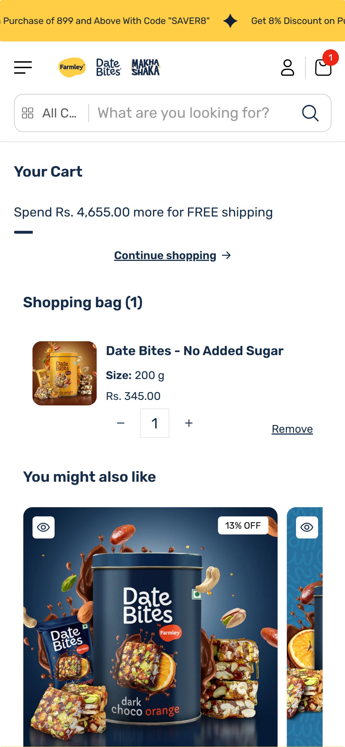 Farmley â€” Free Shipping Progress Bar