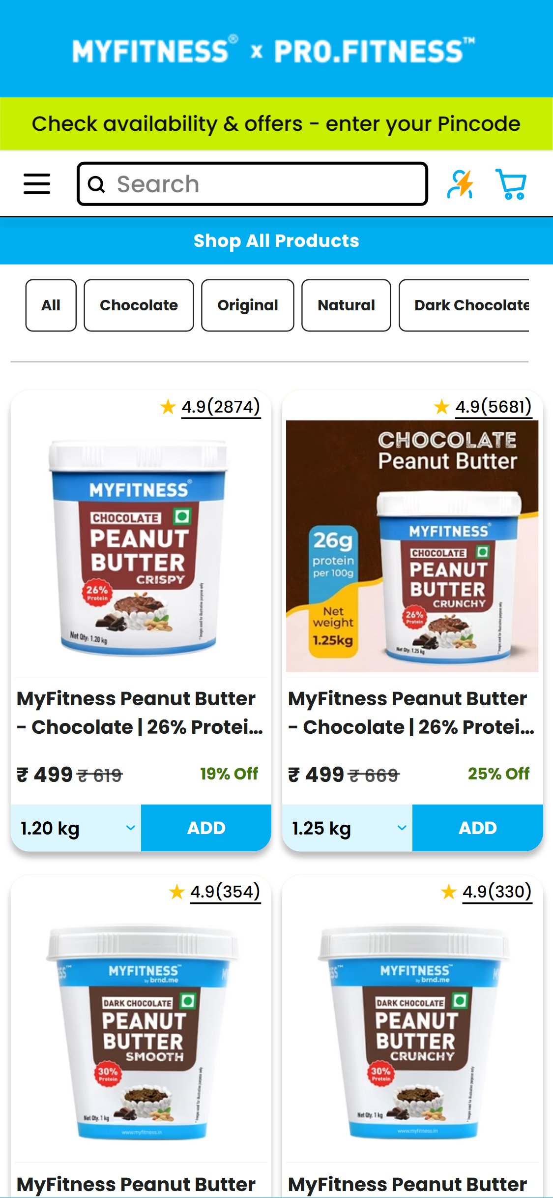 MyFitness â€” Collection with Flavor Filters