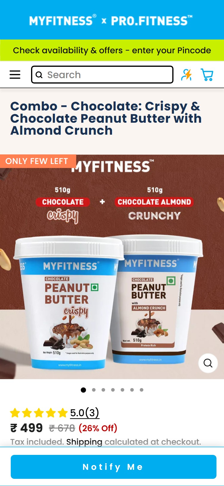 MyFitness â€” OOS with Notify Me Form