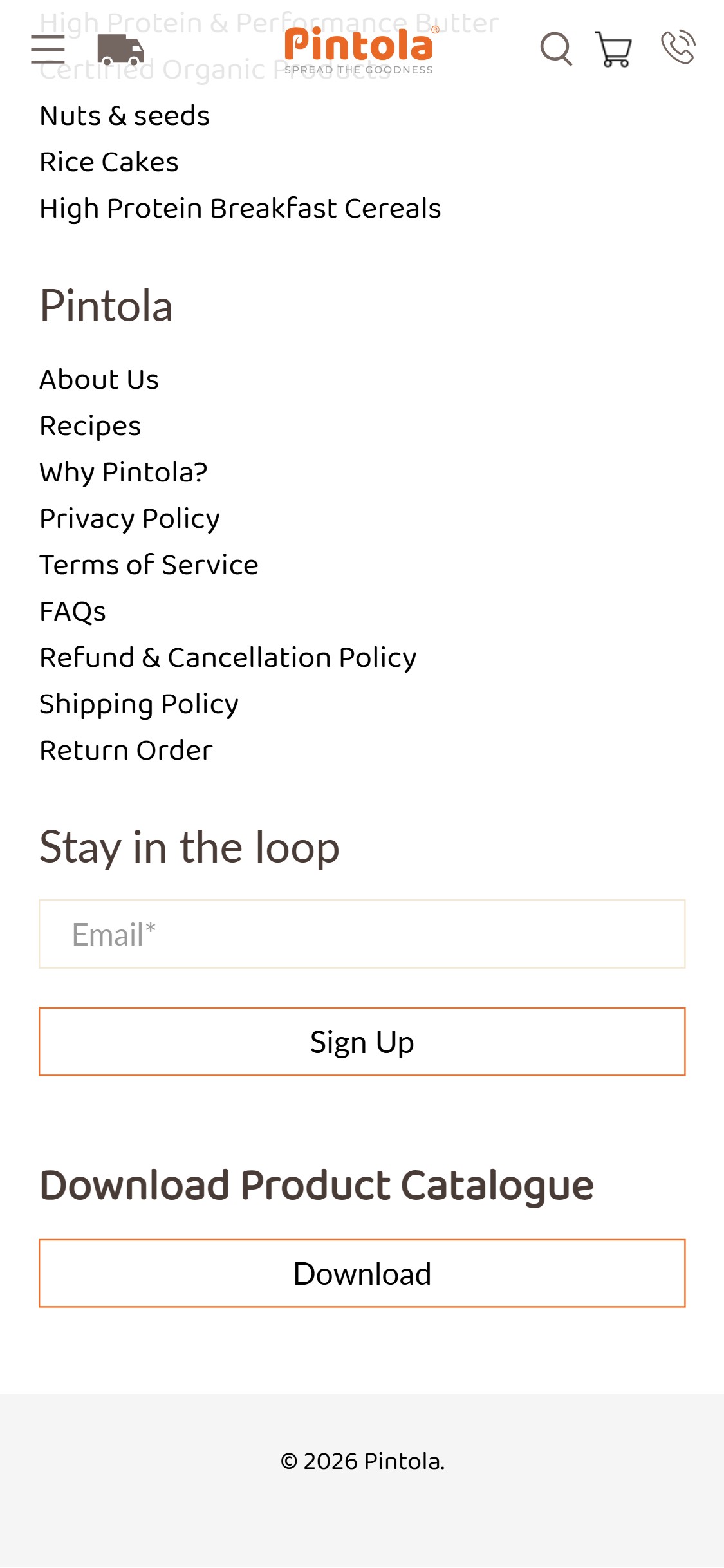 Pintola â€” Email Signup (No Coupon Offer)